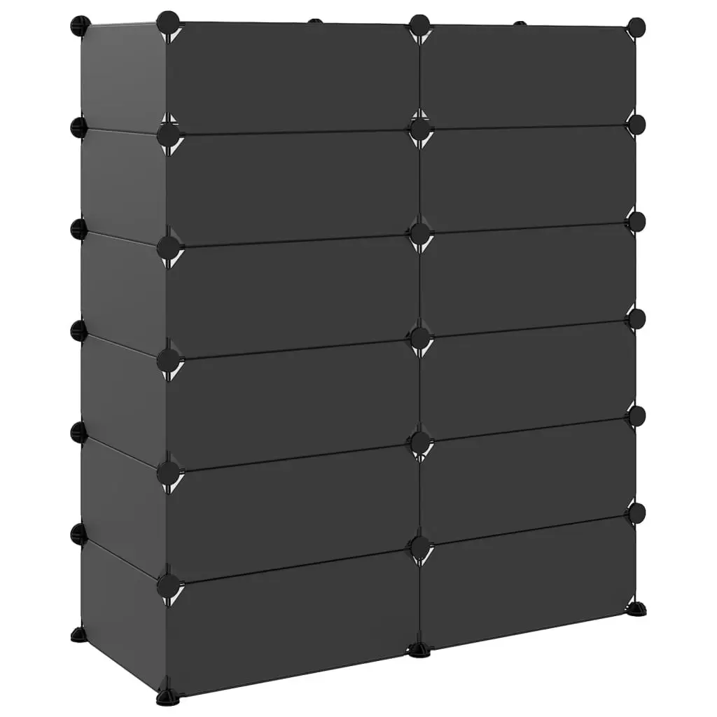 Shoe Rack Black 94.5x36.5x106 cm PP 340563