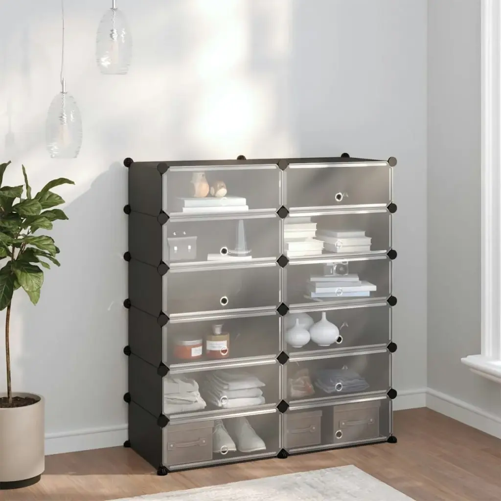 Shoe Rack Black 94.5x36.5x106 cm PP 340563