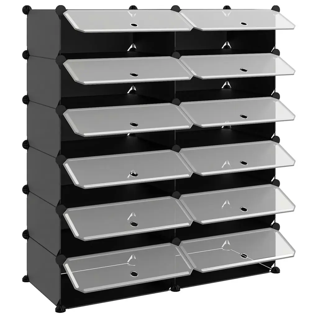 Shoe Rack Black 94.5x36.5x106 cm PP 340563