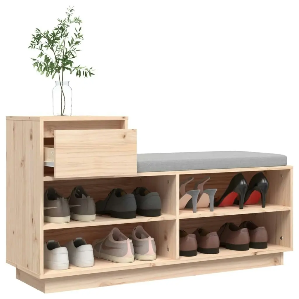 Shoe Cabinet 110x34x61 cm Solid Wood Pine 814449