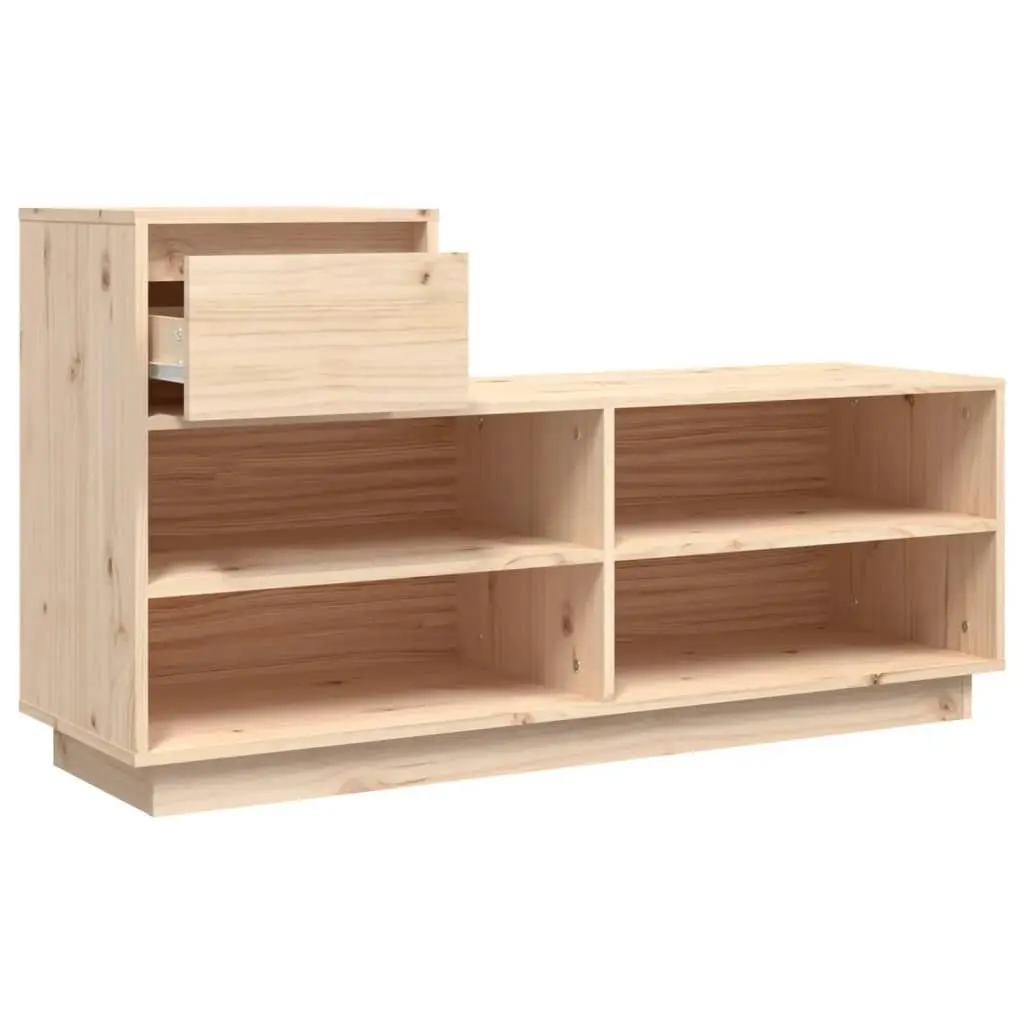 Shoe Cabinet 110x34x61 cm Solid Wood Pine 814449