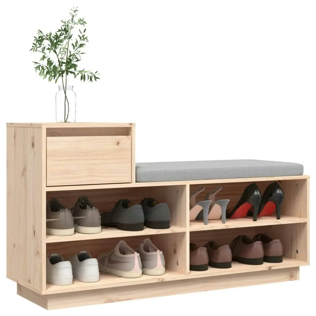 Shoe Cabinet 110x34x61 cm Solid Wood Pine 814449