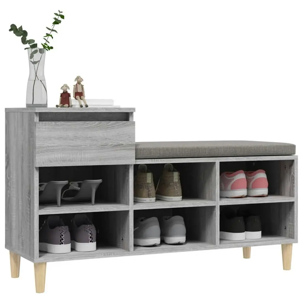 Shoe Cabinet Grey Sonoma 102x36x60 cm Engineered Wood 821210