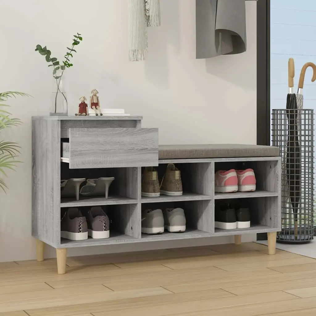 Shoe Cabinet Grey Sonoma 102x36x60 cm Engineered Wood 821210