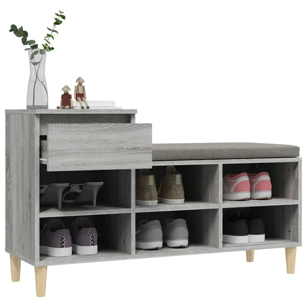 Shoe Cabinet Grey Sonoma 102x36x60 cm Engineered Wood 821210