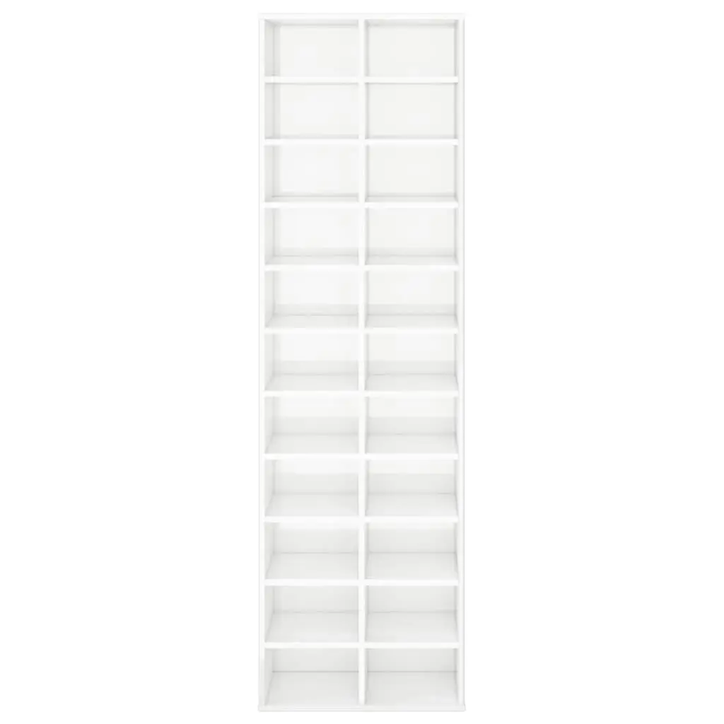 Shoe Cabinet High Gloss White 54x34x183 cm Engineered Wood 800375