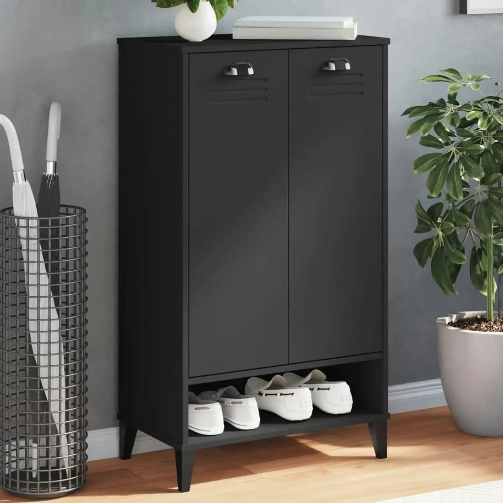 Shoe Cabinet VIKEN Black Engineered Wood 374924