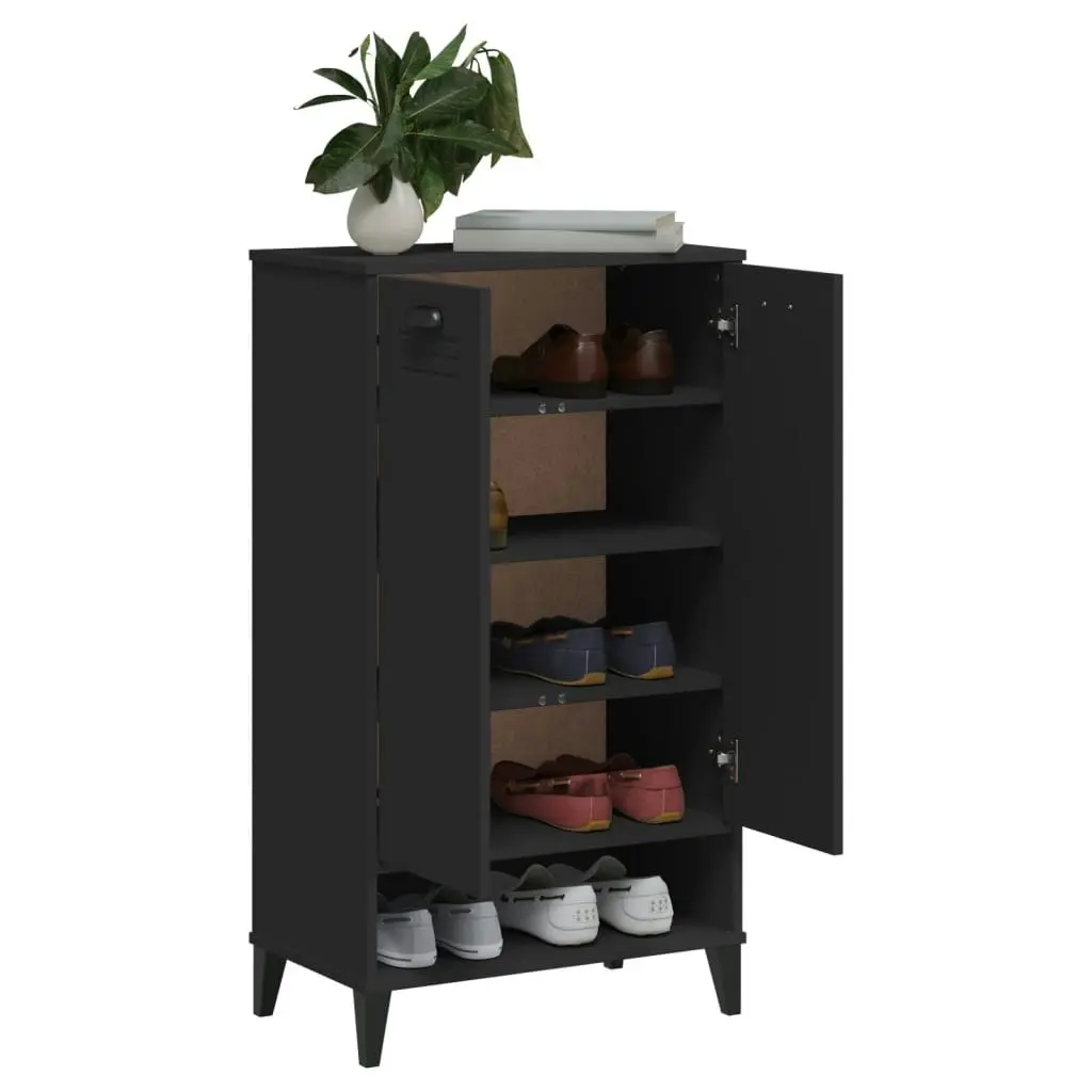 Shoe Cabinet VIKEN Black Engineered Wood 374924