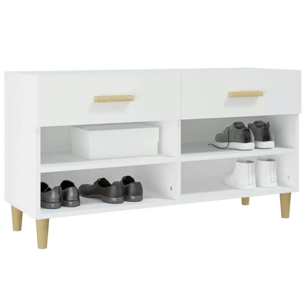 Shoe Cabinet White 102x35x55 cm Engineered Wood 812816