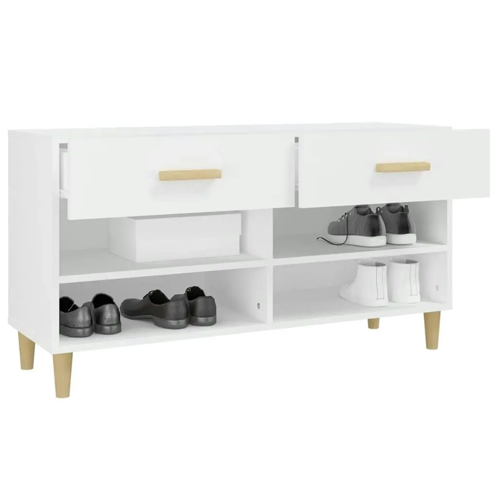 Shoe Cabinet White 102x35x55 cm Engineered Wood 812816