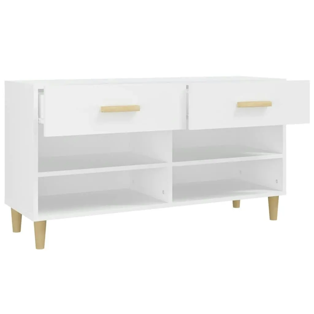 Shoe Cabinet White 102x35x55 cm Engineered Wood 812816