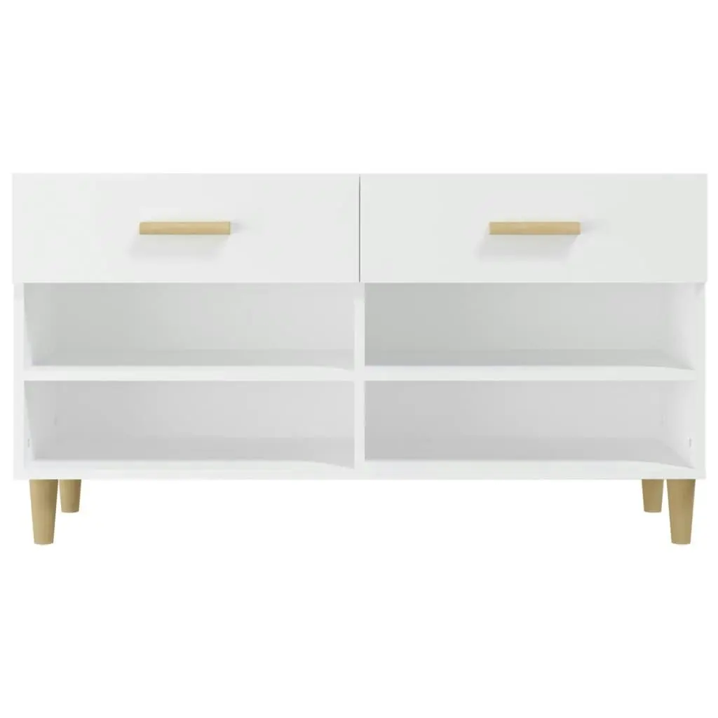 Shoe Cabinet White 102x35x55 cm Engineered Wood 812816