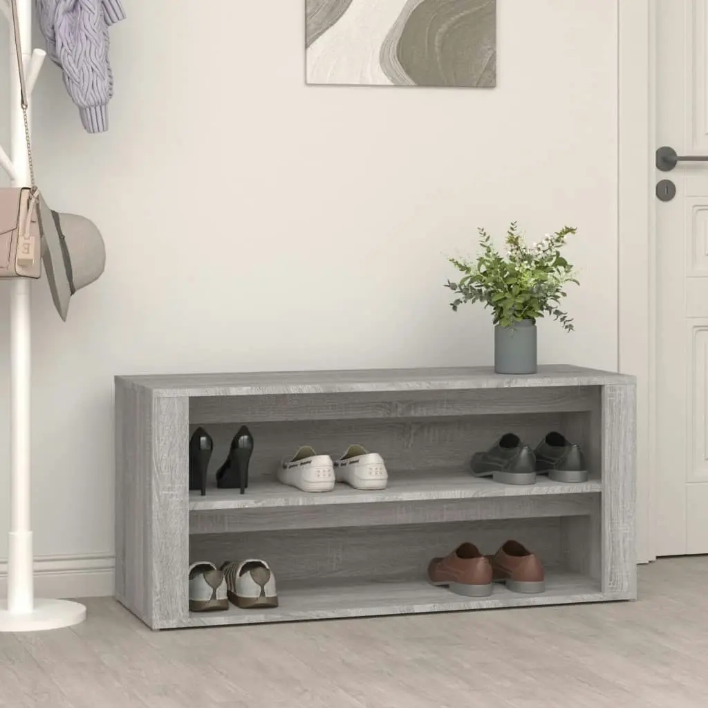 Shoe Rack Grey Sonoma 100x35x45 cm Engineered Wood 816910