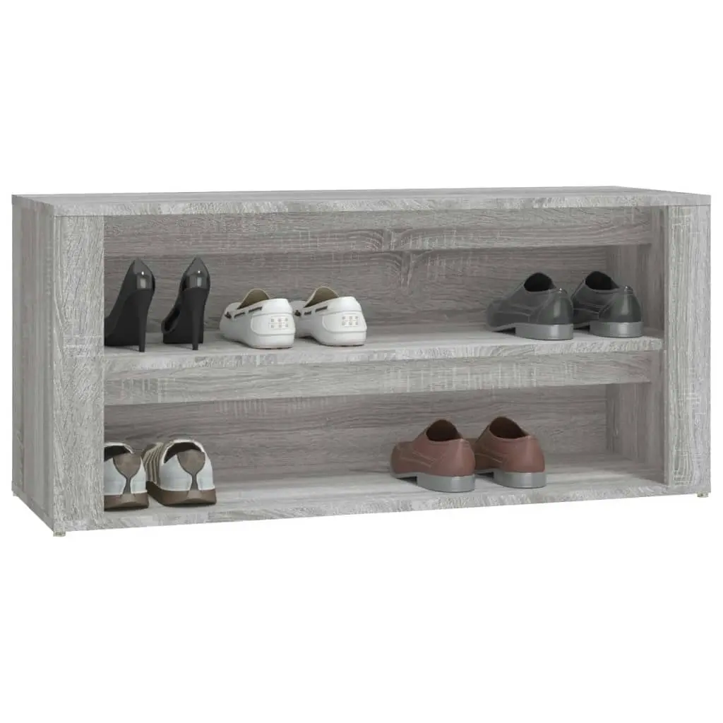 Shoe Rack Grey Sonoma 100x35x45 cm Engineered Wood 816910