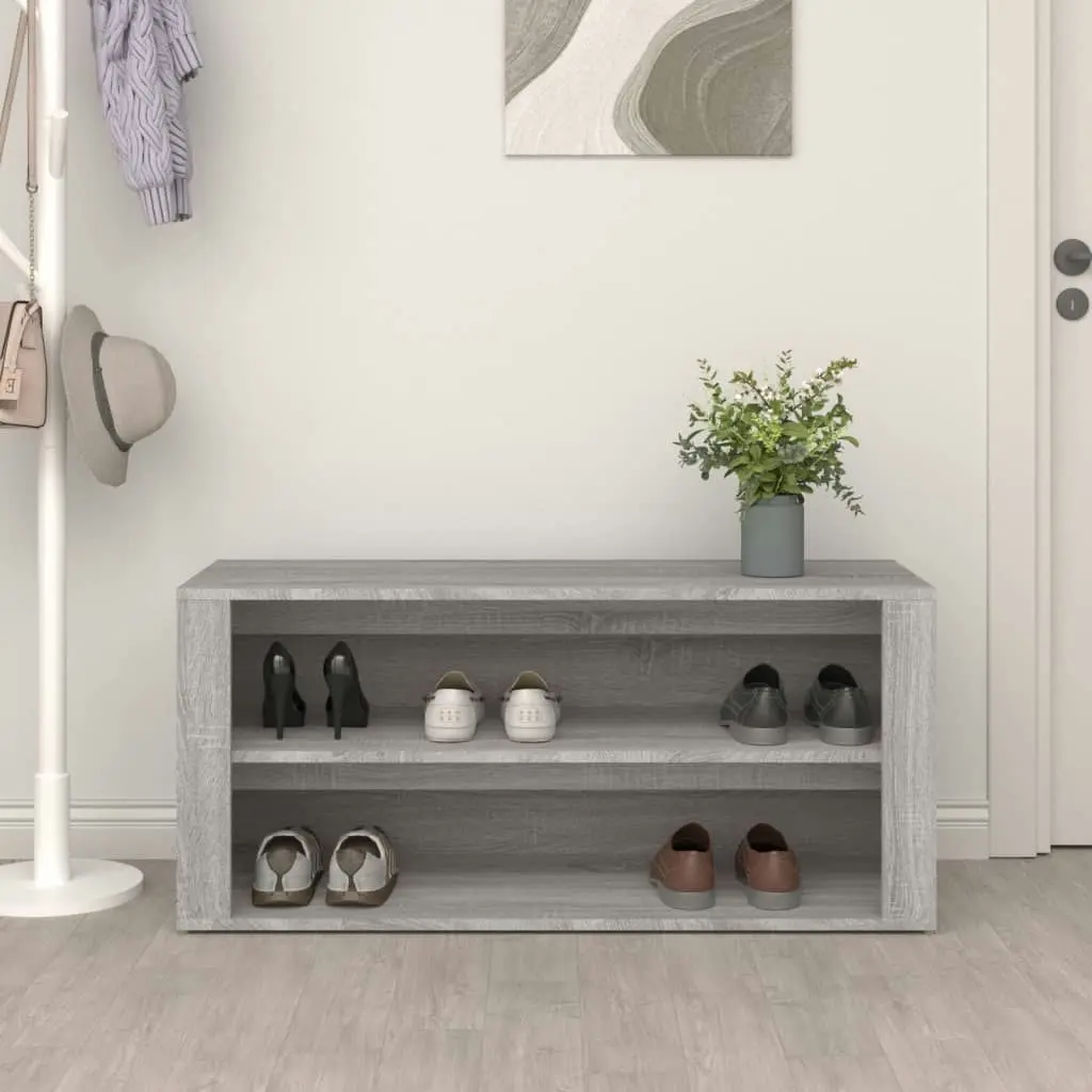 Shoe Rack Grey Sonoma 100x35x45 cm Engineered Wood 816910