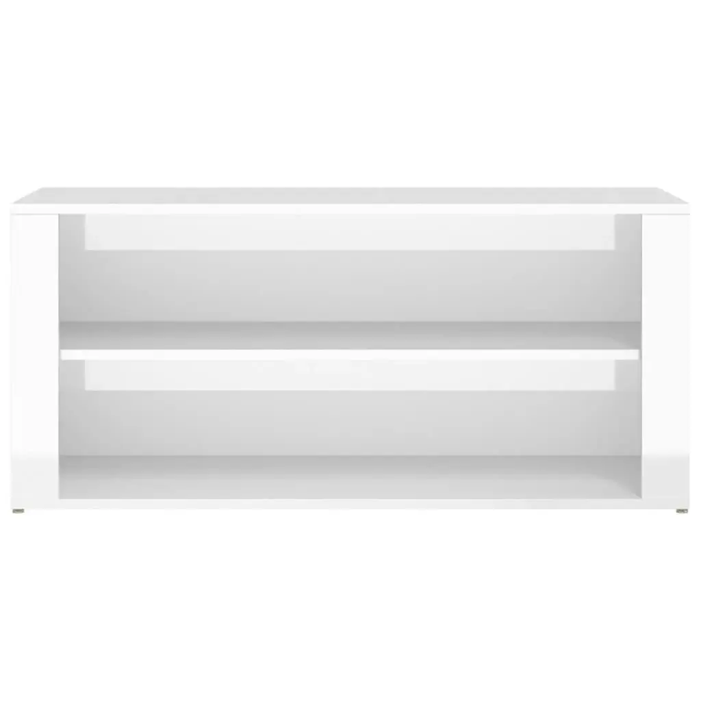 Shoe Rack High Gloss White 100x35x45 cm Engineered Wood 816906