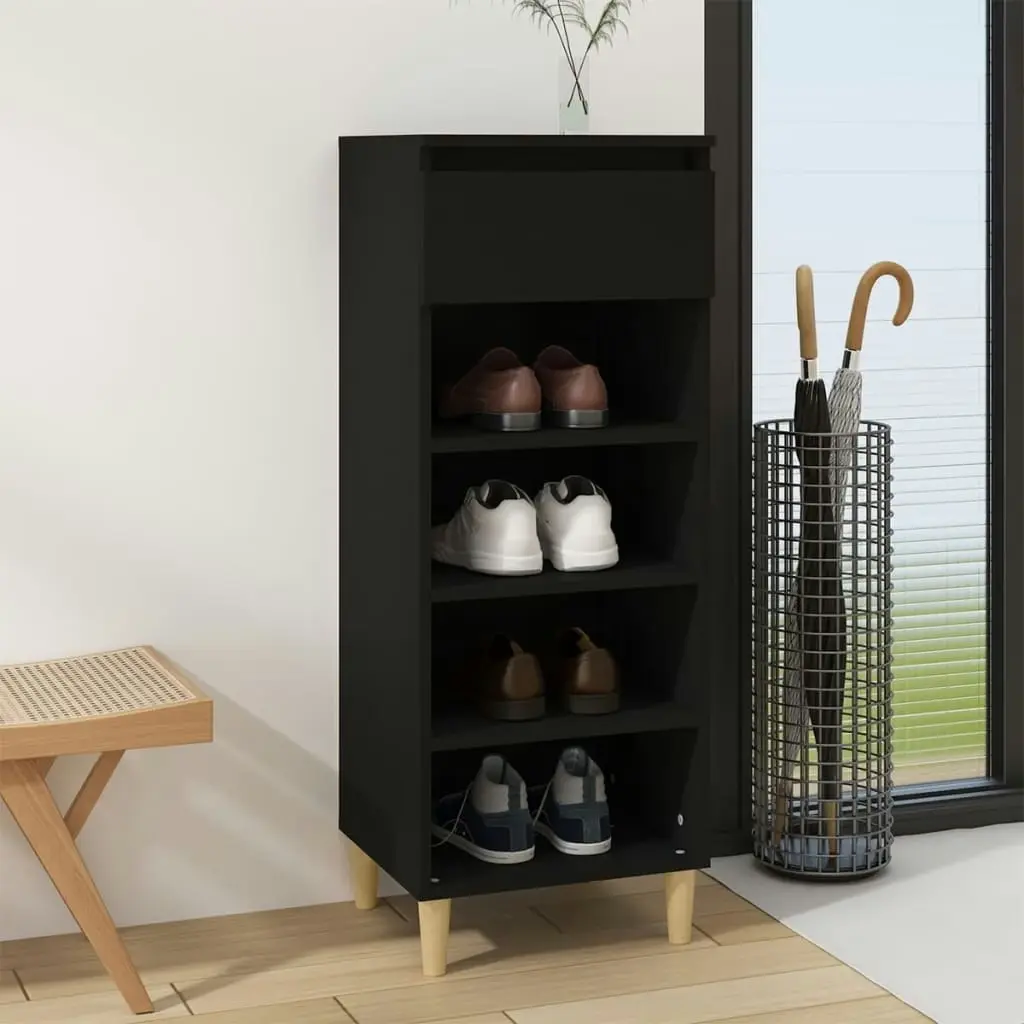 Shoe Cabinet Black 40x36x105 cm Engineered Wood 819773