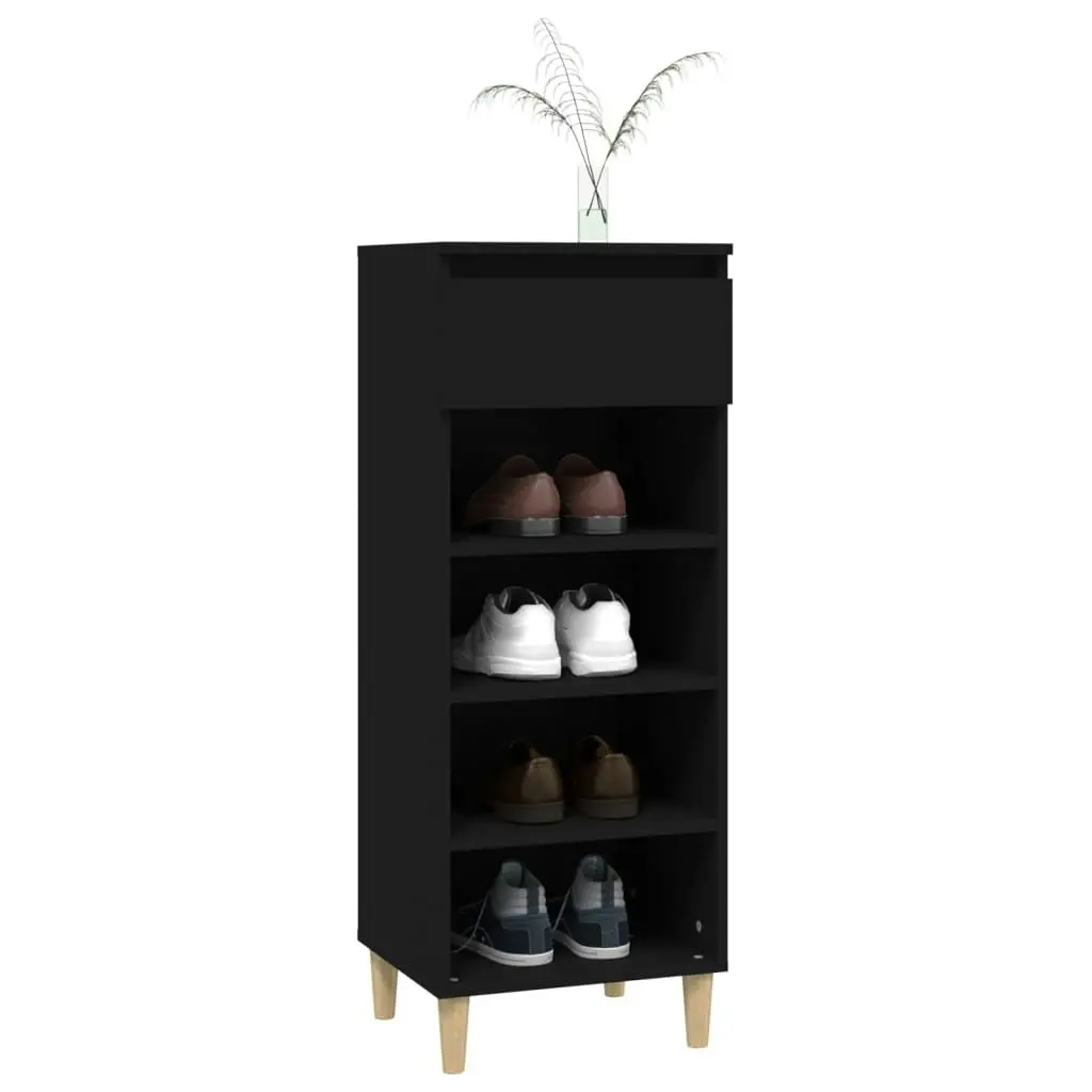 Shoe Cabinet Black 40x36x105 cm Engineered Wood 819773