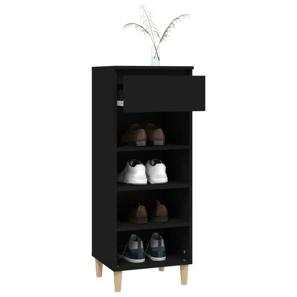 Shoe Cabinet Black 40x36x105 cm Engineered Wood 819773