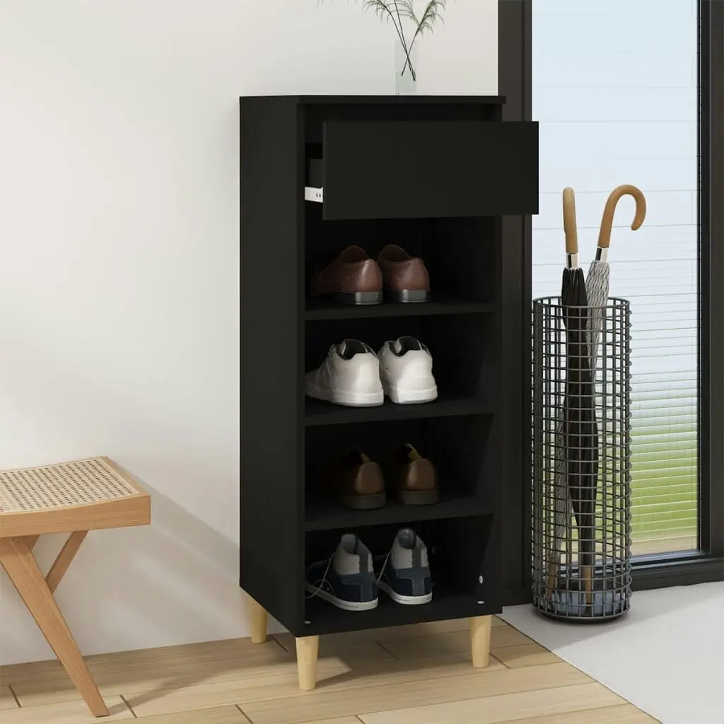 Shoe Cabinet Black 40x36x105 cm Engineered Wood 819773