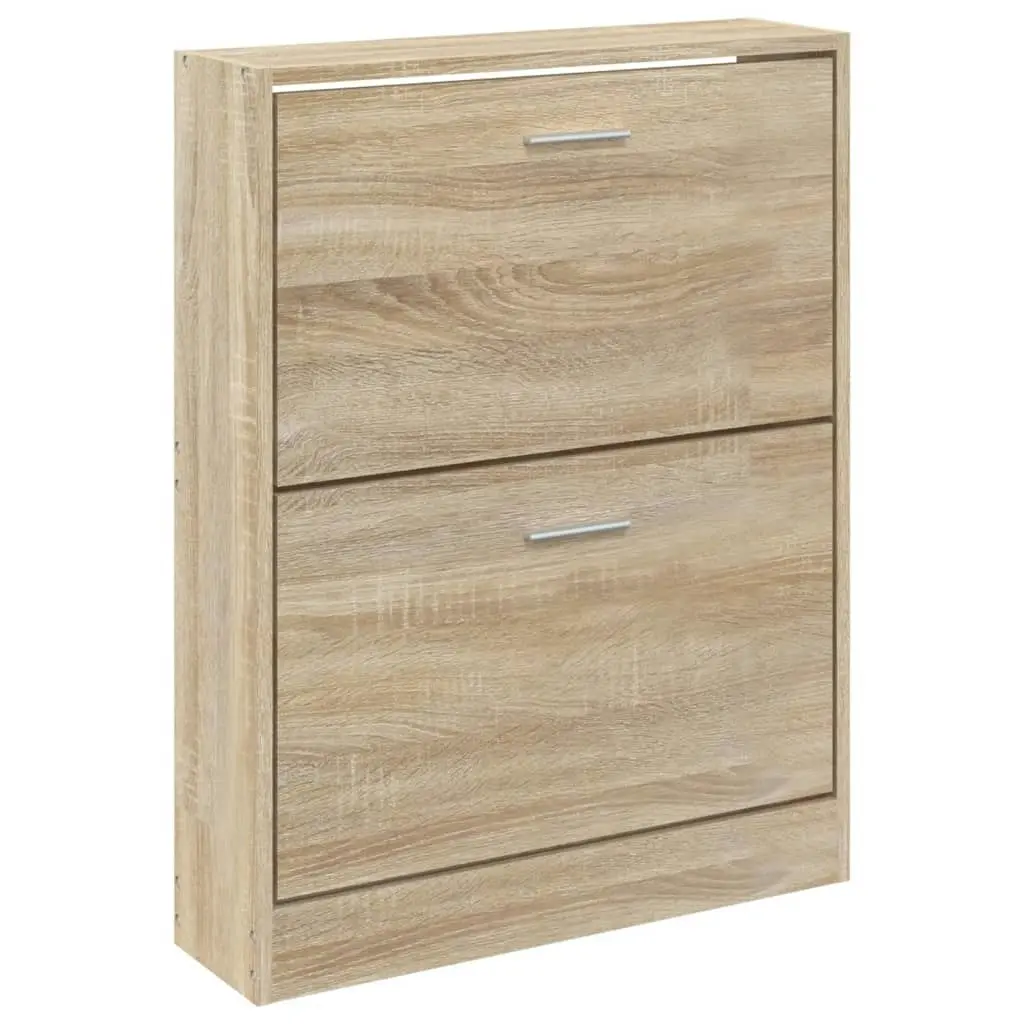 Shoe Cabinet Oak 59x17x81 cm Engineered Wood 342535