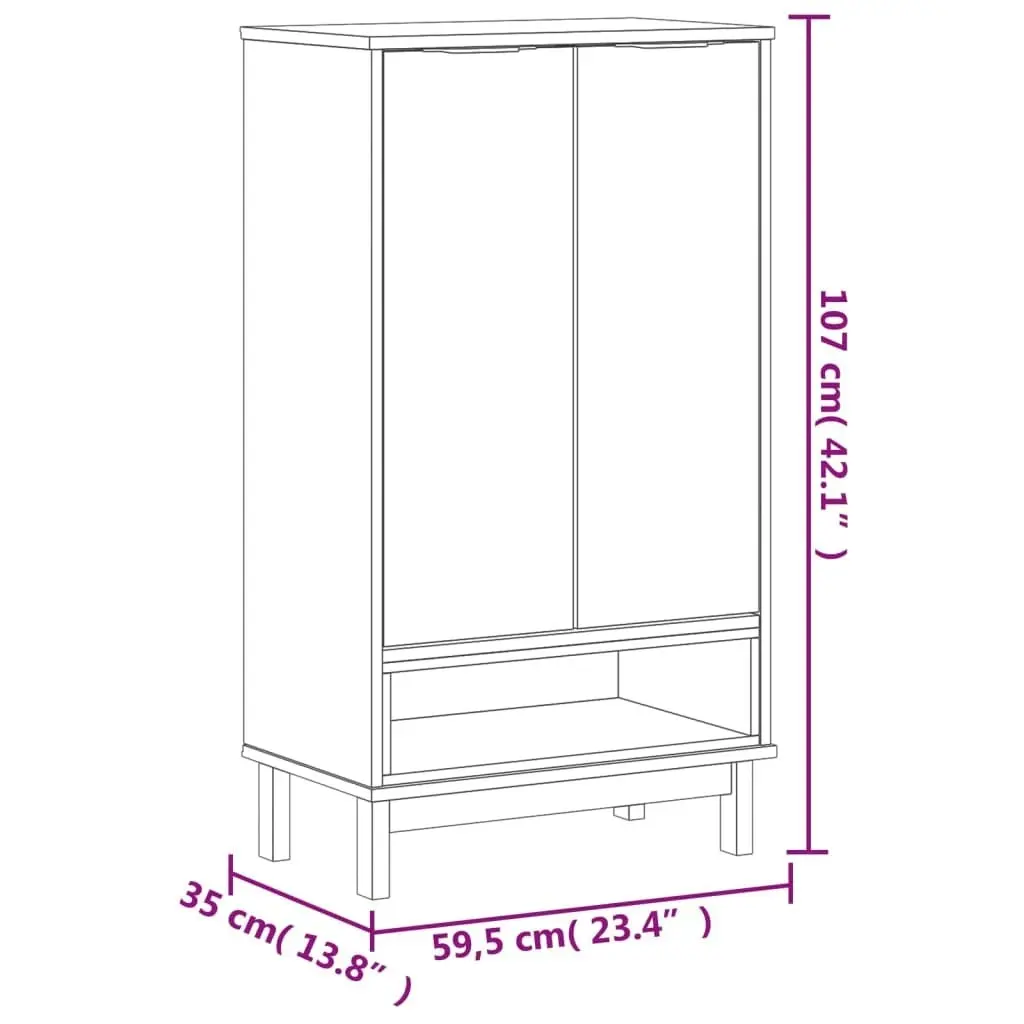 Shoe Cabinet FLAM 59.5x35x107 cm Solid Wood Pine 357818