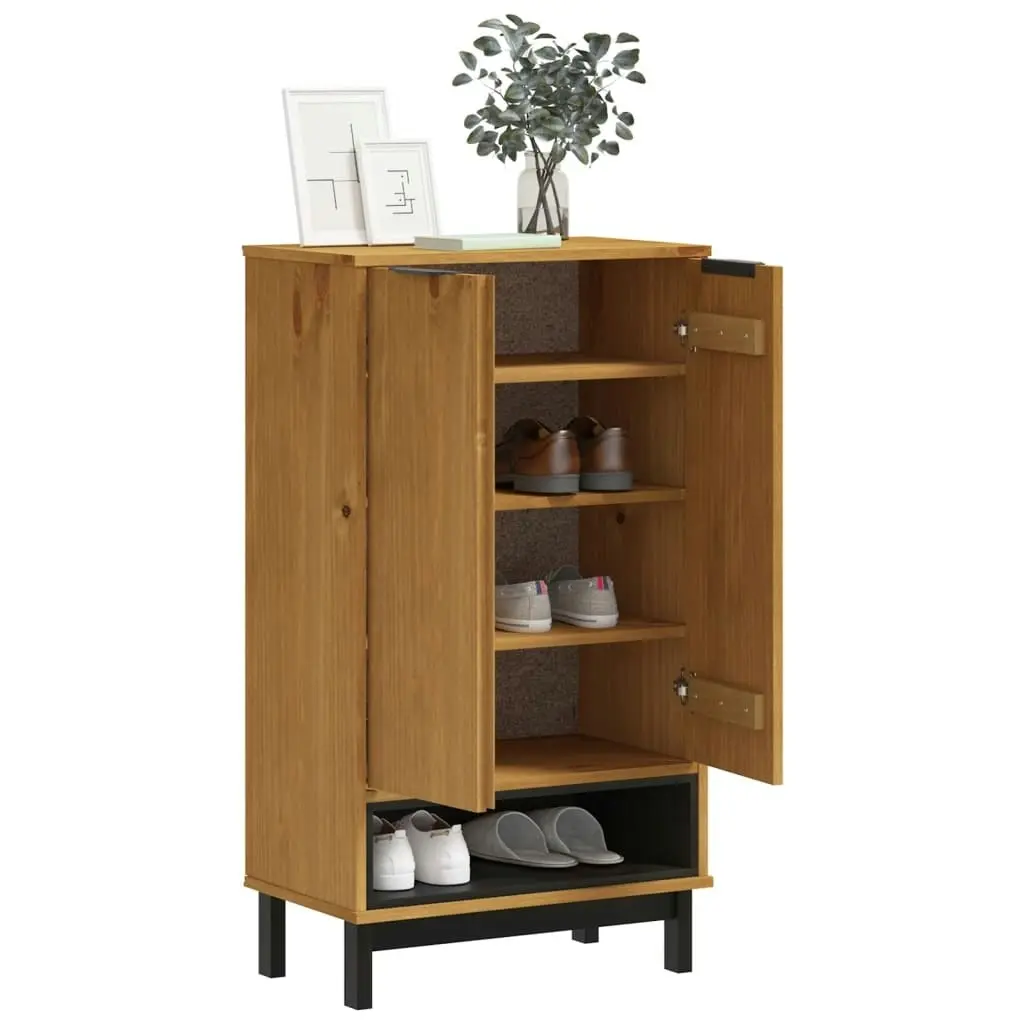 Shoe Cabinet FLAM 59.5x35x107 cm Solid Wood Pine 357818