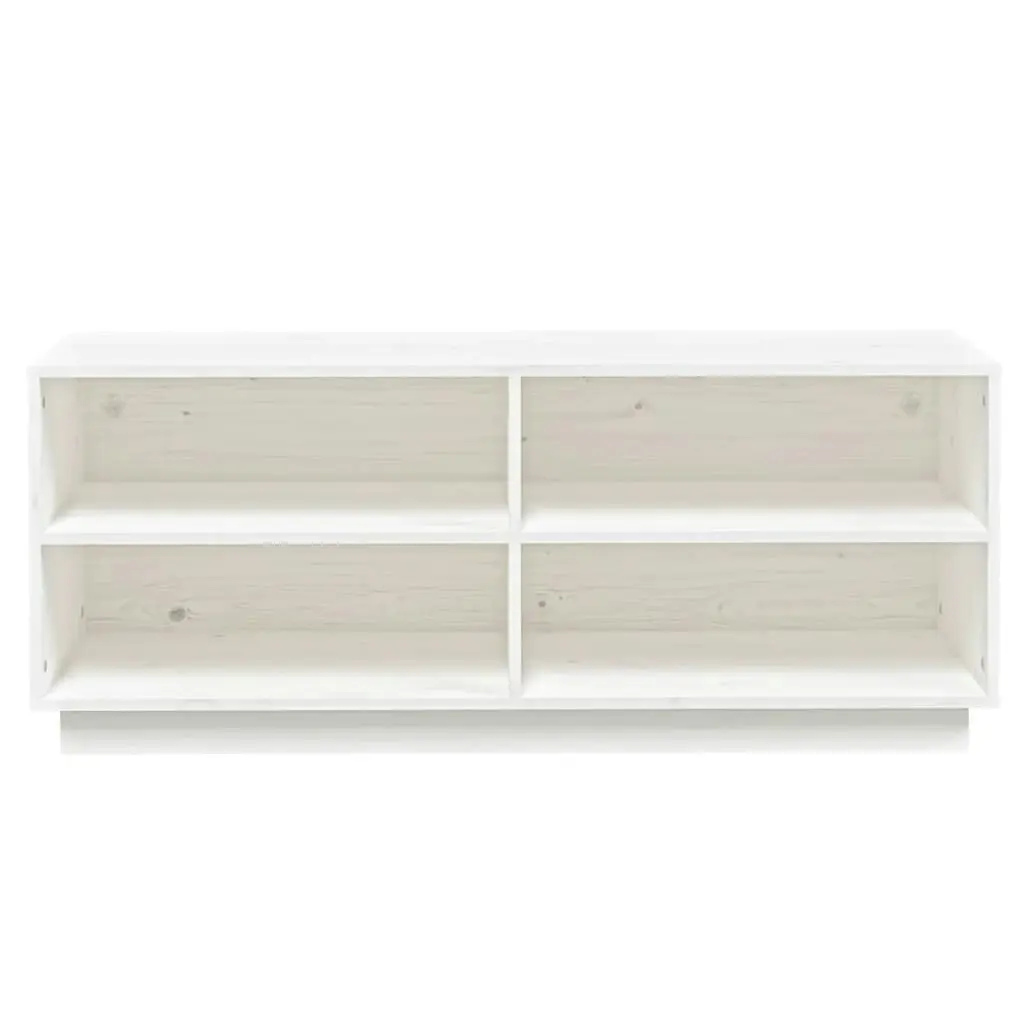 Shoe Cabinet White 110x34x45 cm Solid Wood Pine 813541