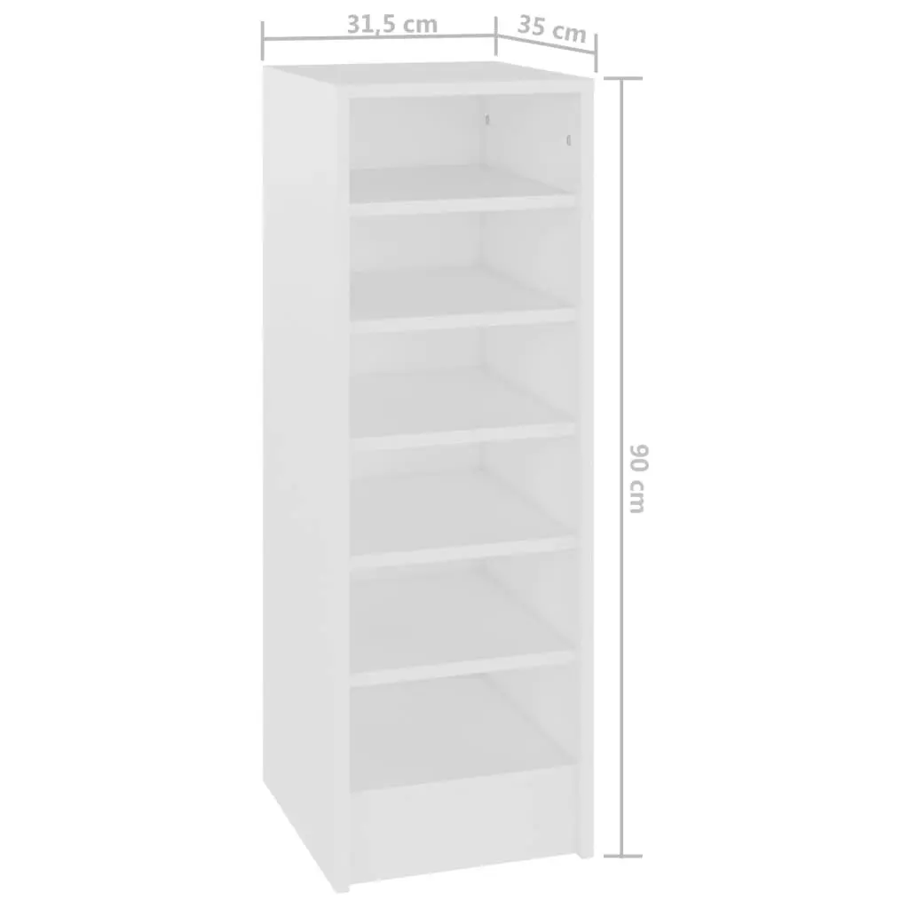 Shoe Cabinet White 31.5x35x90 cm Engineered Wood 808999