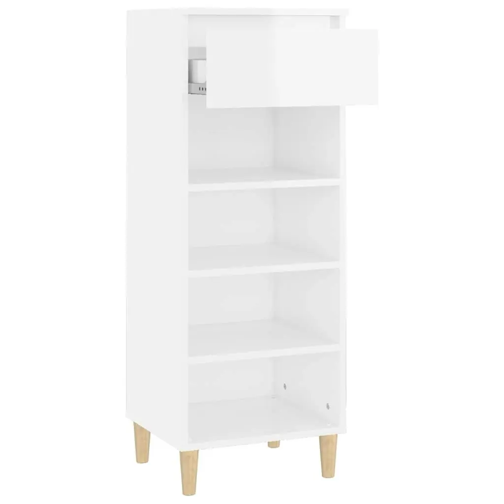 Shoe Cabinet High Gloss White 40x36x105 cm Engineered Wood 819774