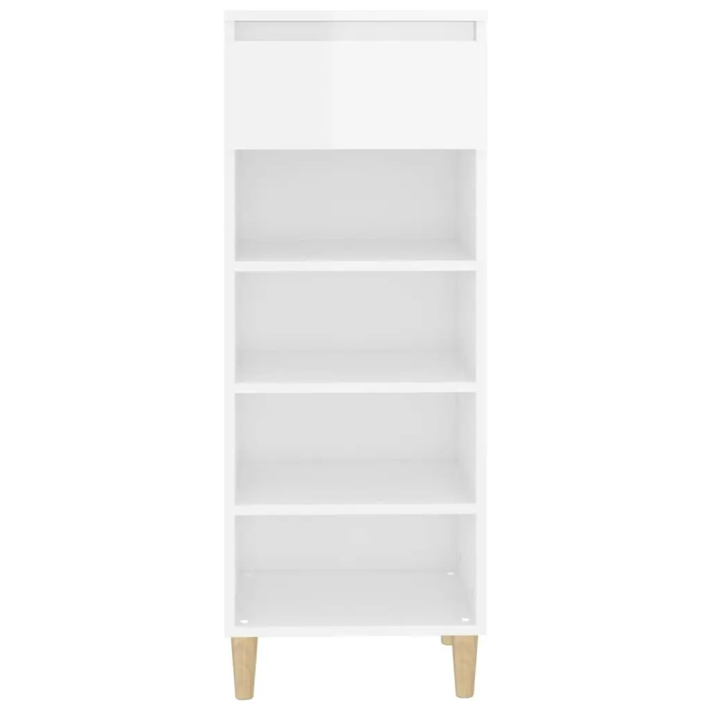 Shoe Cabinet High Gloss White 40x36x105 cm Engineered Wood 819774