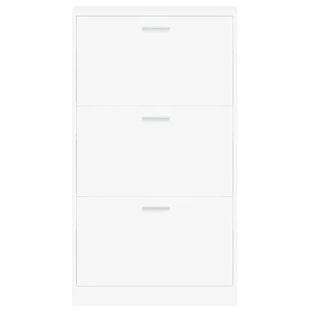 Shoe Cabinet White 59x17x108 cm Engineered Wood 342526