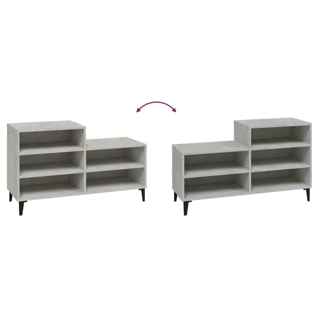 Shoe Cabinet Concrete Grey 102x36x60 cm Engineered Wood 819736