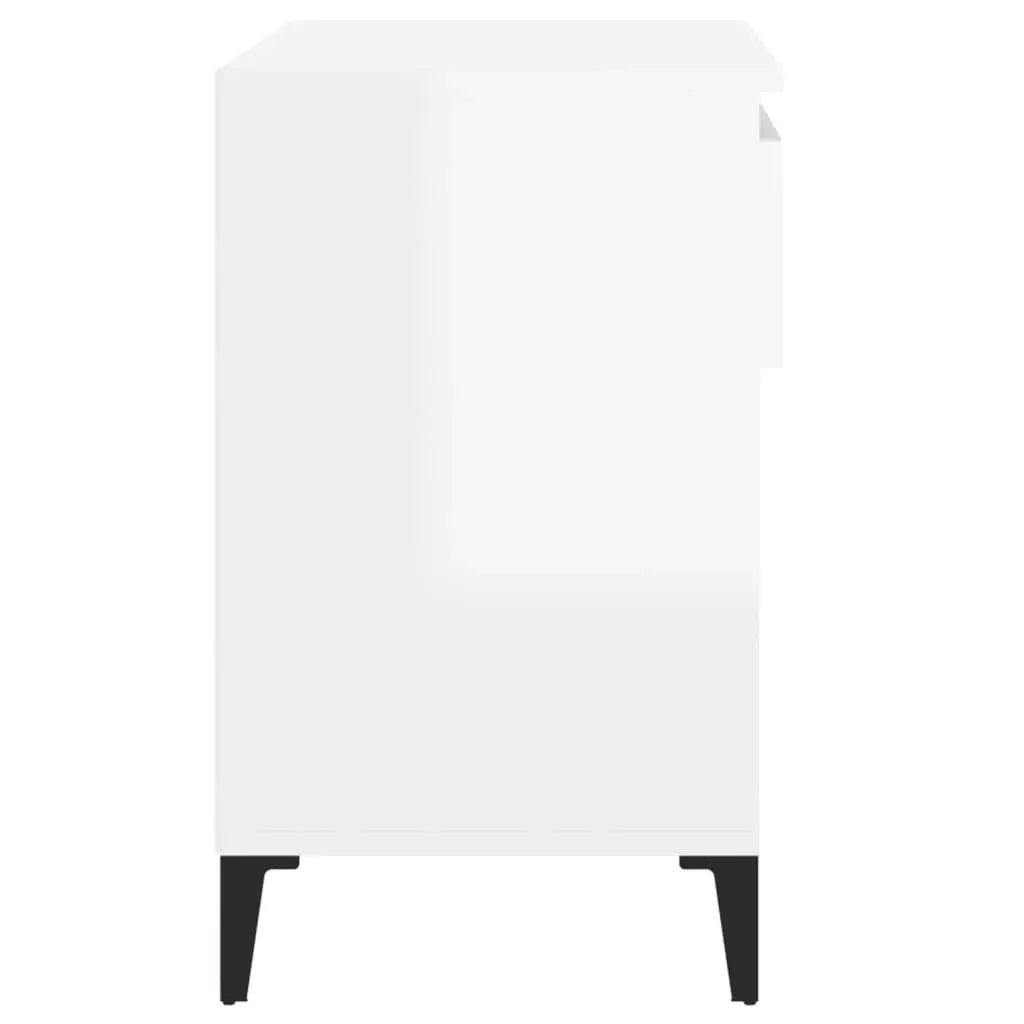 Shoe Cabinet High Gloss White 70x36x60 cm Engineered Wood 819766