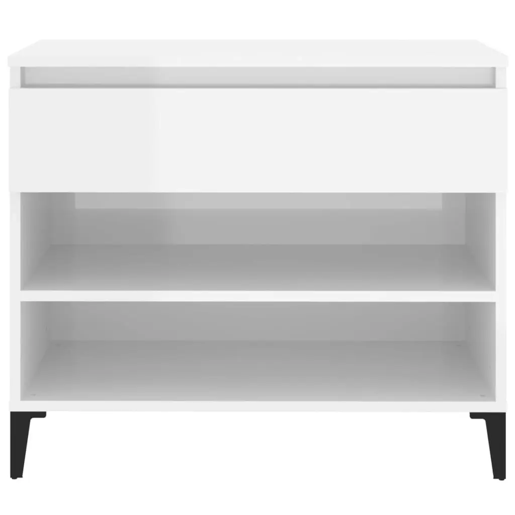 Shoe Cabinet High Gloss White 70x36x60 cm Engineered Wood 819766