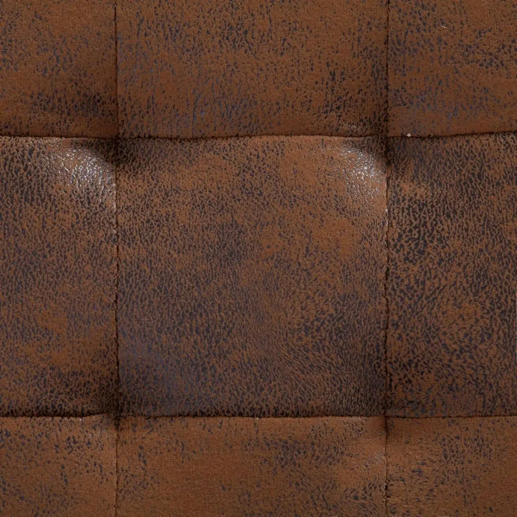 Storage Ottoman 87.5 cm Brown Faux Suede Leather 281375