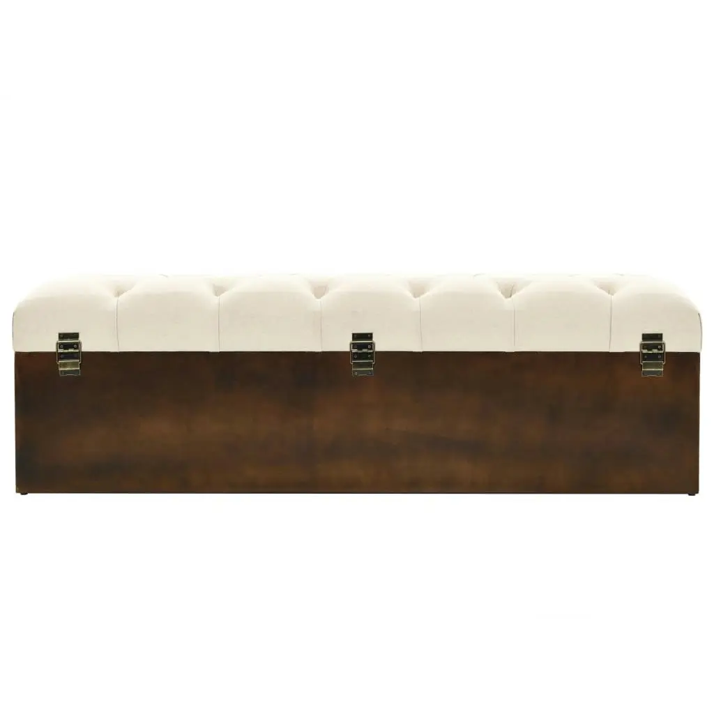 Storage Bench 110 cm Cream Solid Firwood and Fabric 339296