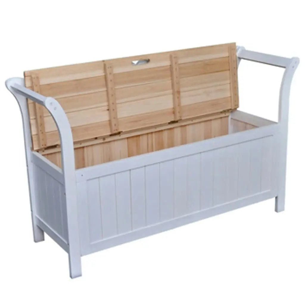 Storage Bench 126x42x75 cm Wood White 60765