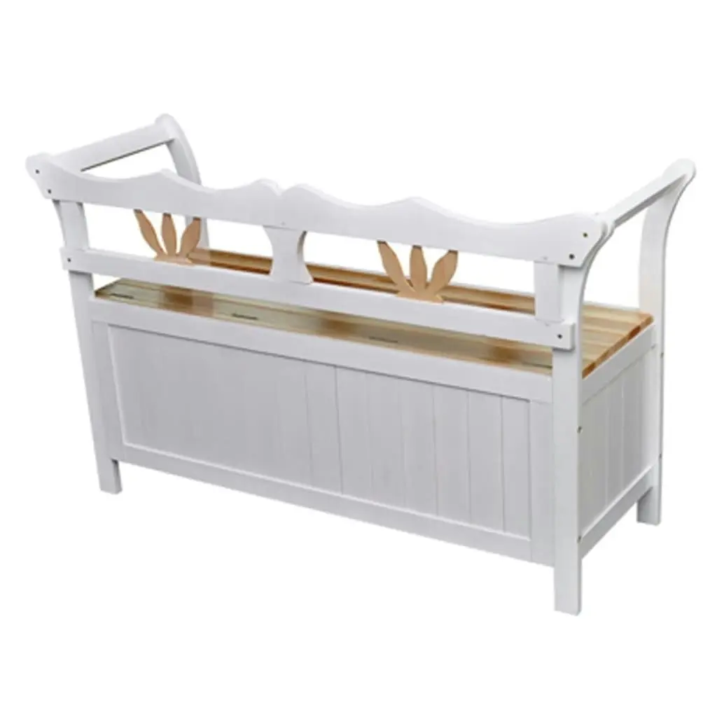 Storage Bench 126x42x75 cm Wood White 60765