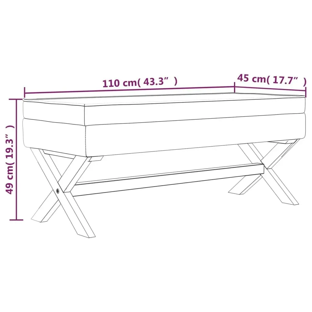 Storage Stool 110x45x49 cm Linen 344522