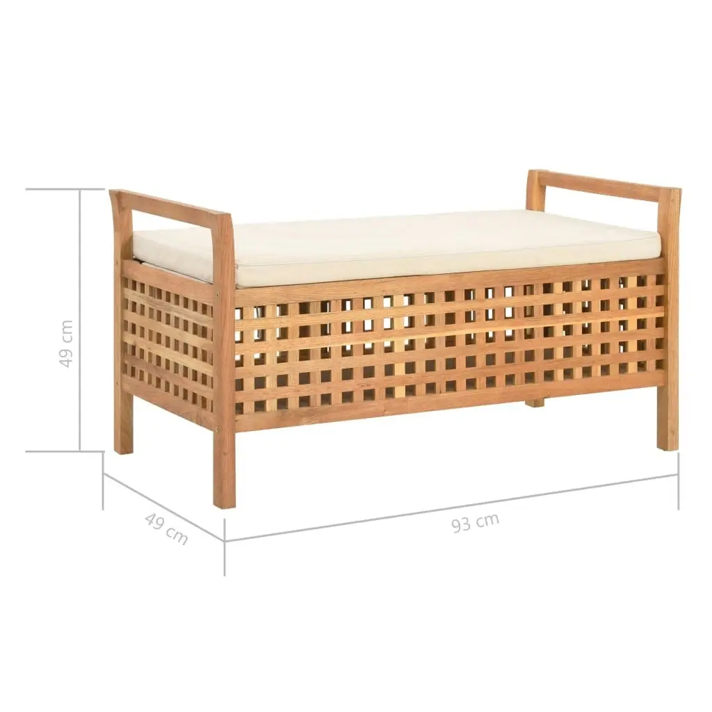 Storage Bench 93x49x49 cm Solid Walnut Wood 247608