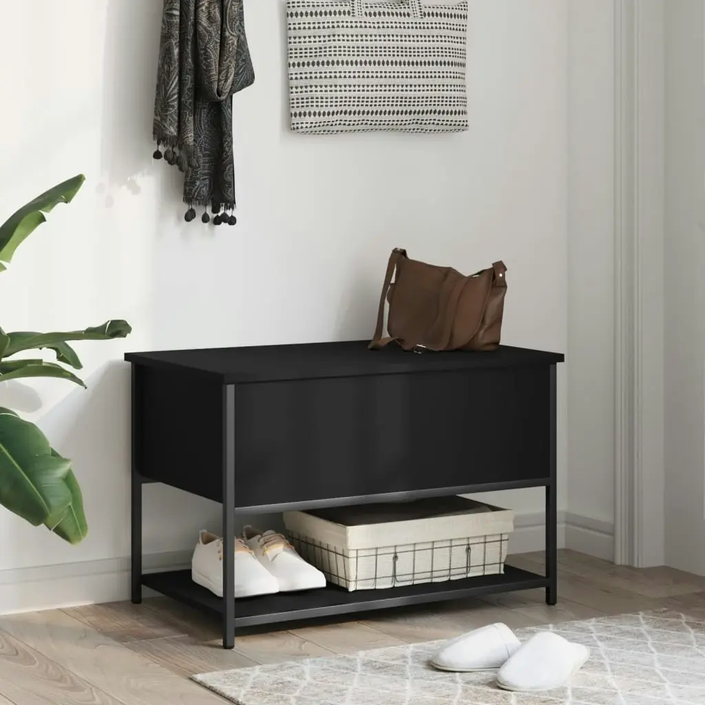 Storage Bench Black 70x42.5x47 cm Engineered Wood 839018