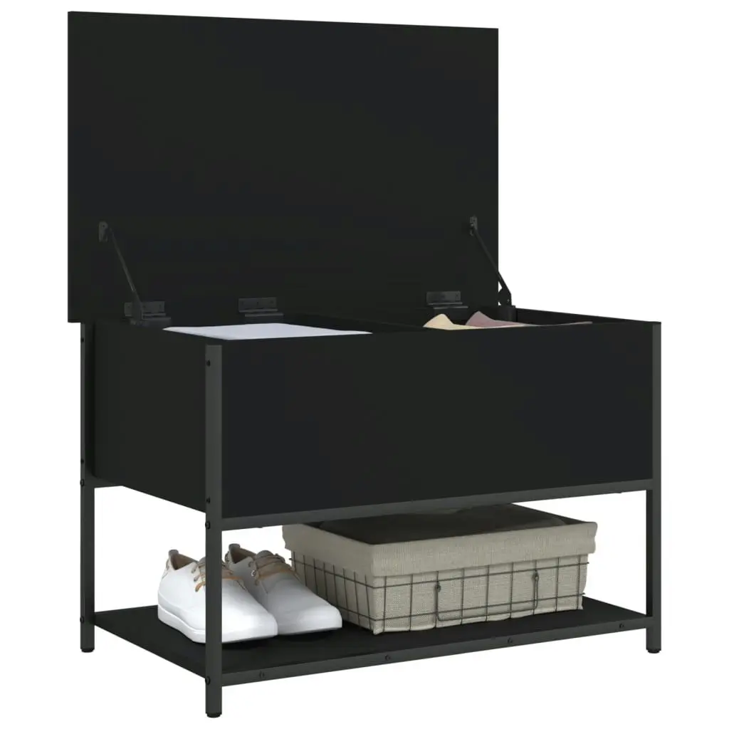 Storage Bench Black 70x42.5x47 cm Engineered Wood 839018