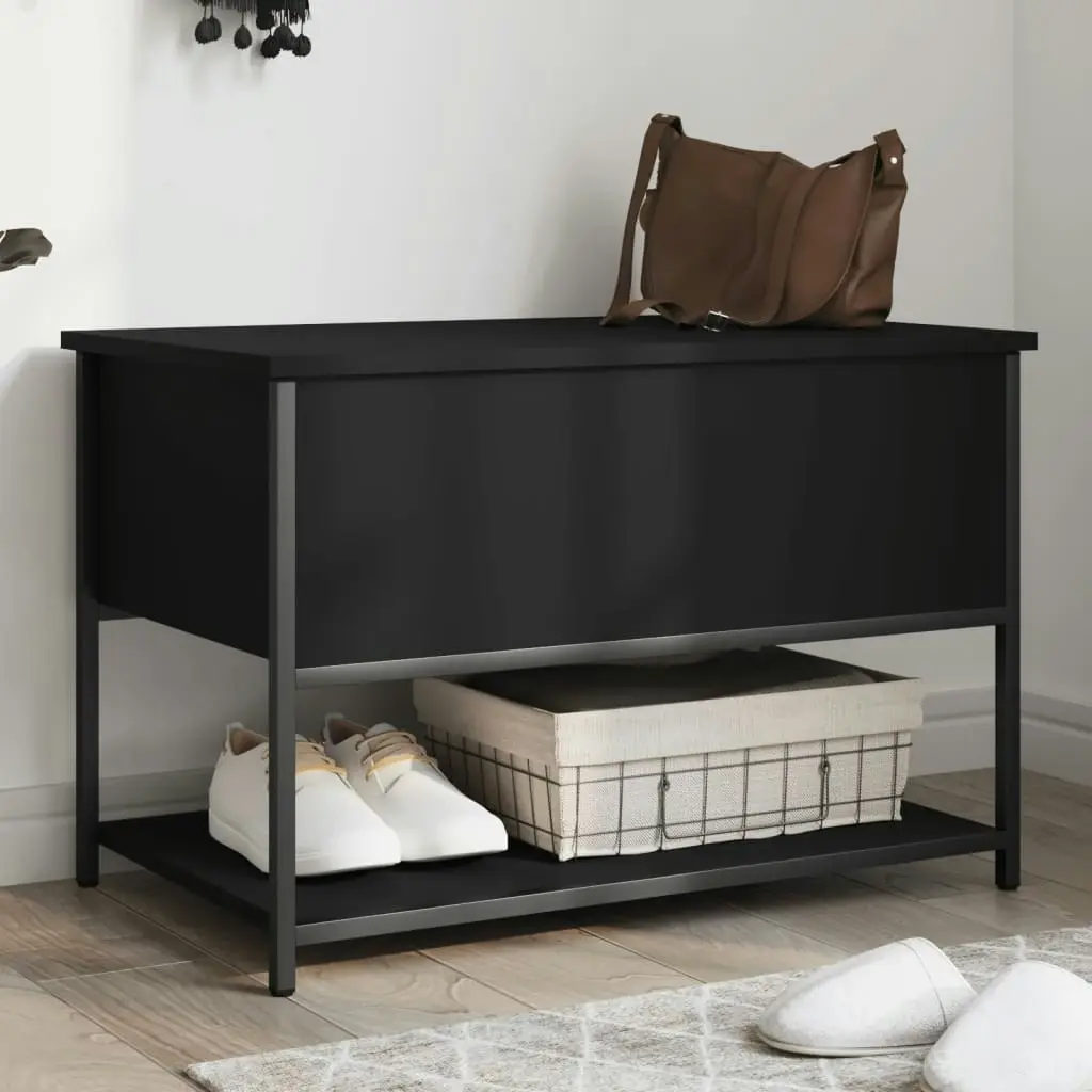 Storage Bench Black 70x42.5x47 cm Engineered Wood 839018