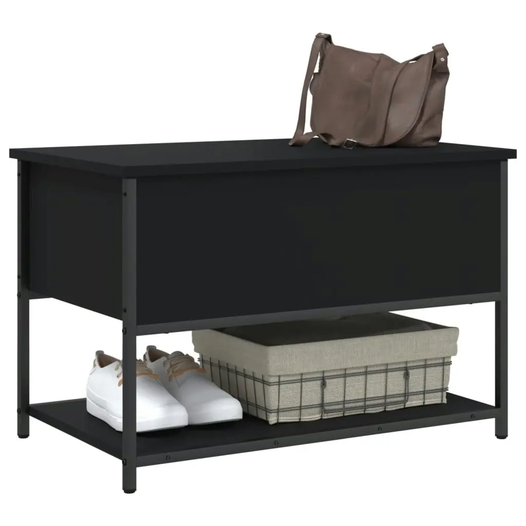 Storage Bench Black 70x42.5x47 cm Engineered Wood 839018