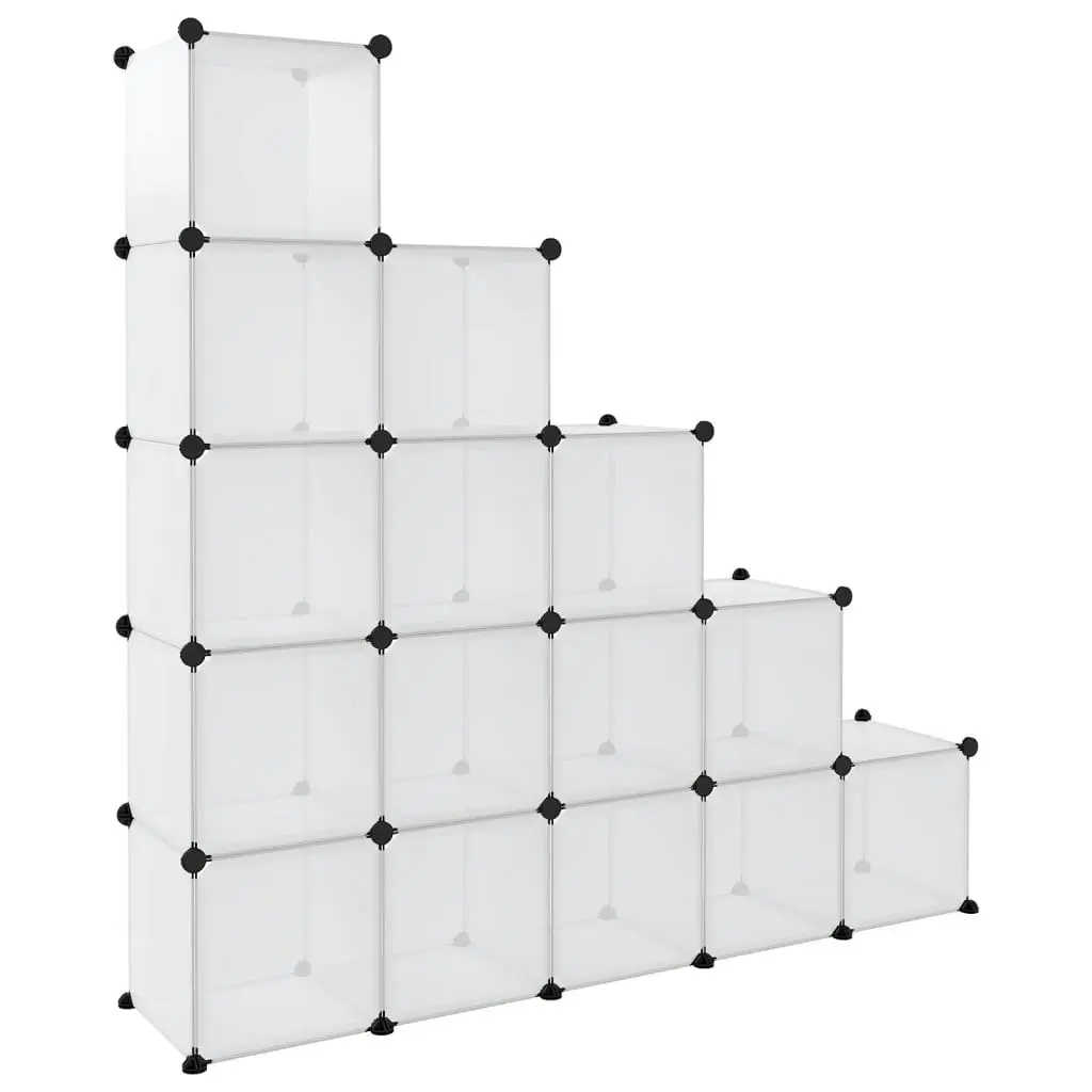 Storage Cube Organiser with 15 Cubes Transparent PP 340549