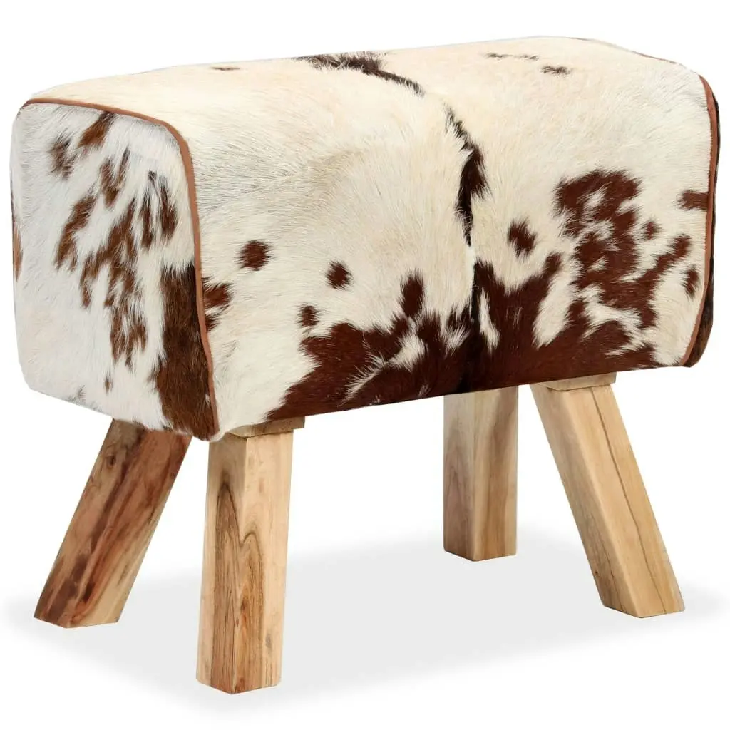 Stool Genuine Goat Leather 60x30x50 cm 244754