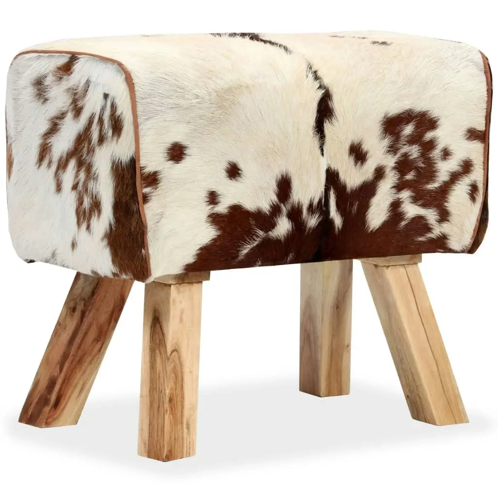 Stool Genuine Goat Leather 60x30x50 cm 244754