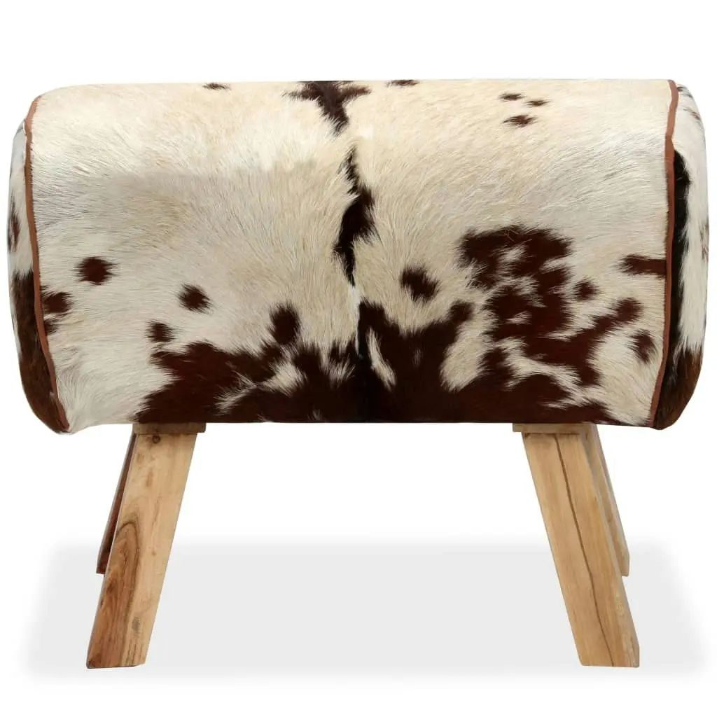 Stool Genuine Goat Leather 60x30x50 cm 244754