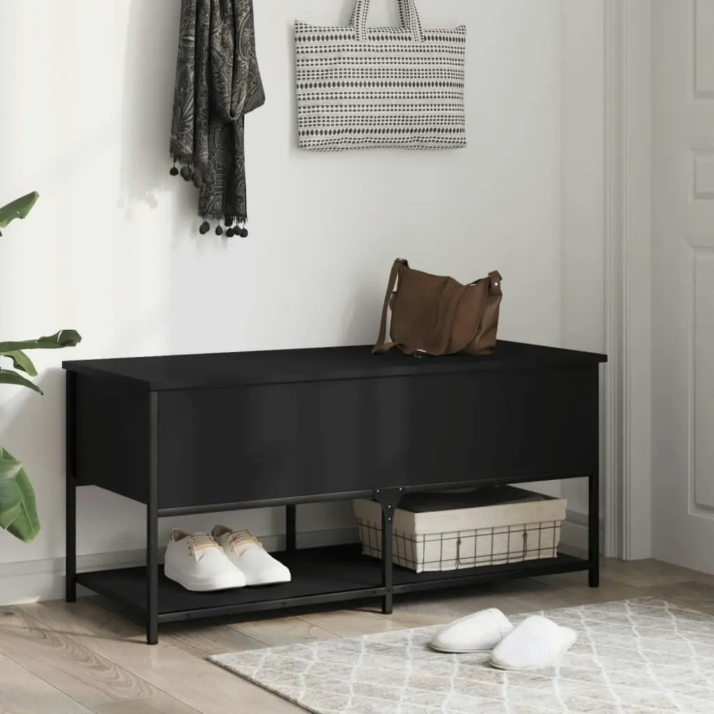 Storage Bench Black 100x42.5x47 cm Engineered Wood 839023